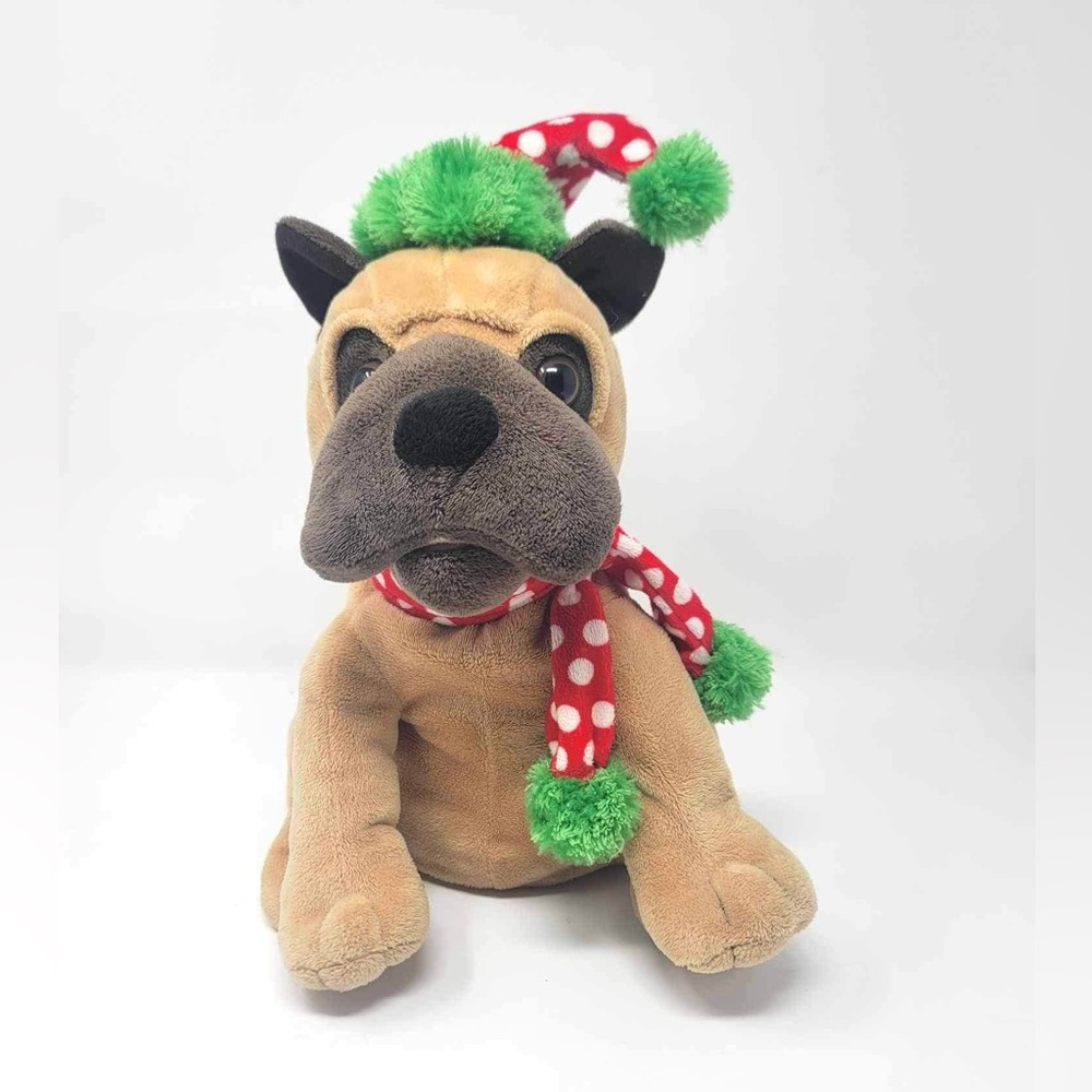 13" Sound N Light Bulldog Animated Musical Christmas Plush - Ice Ice Baby
